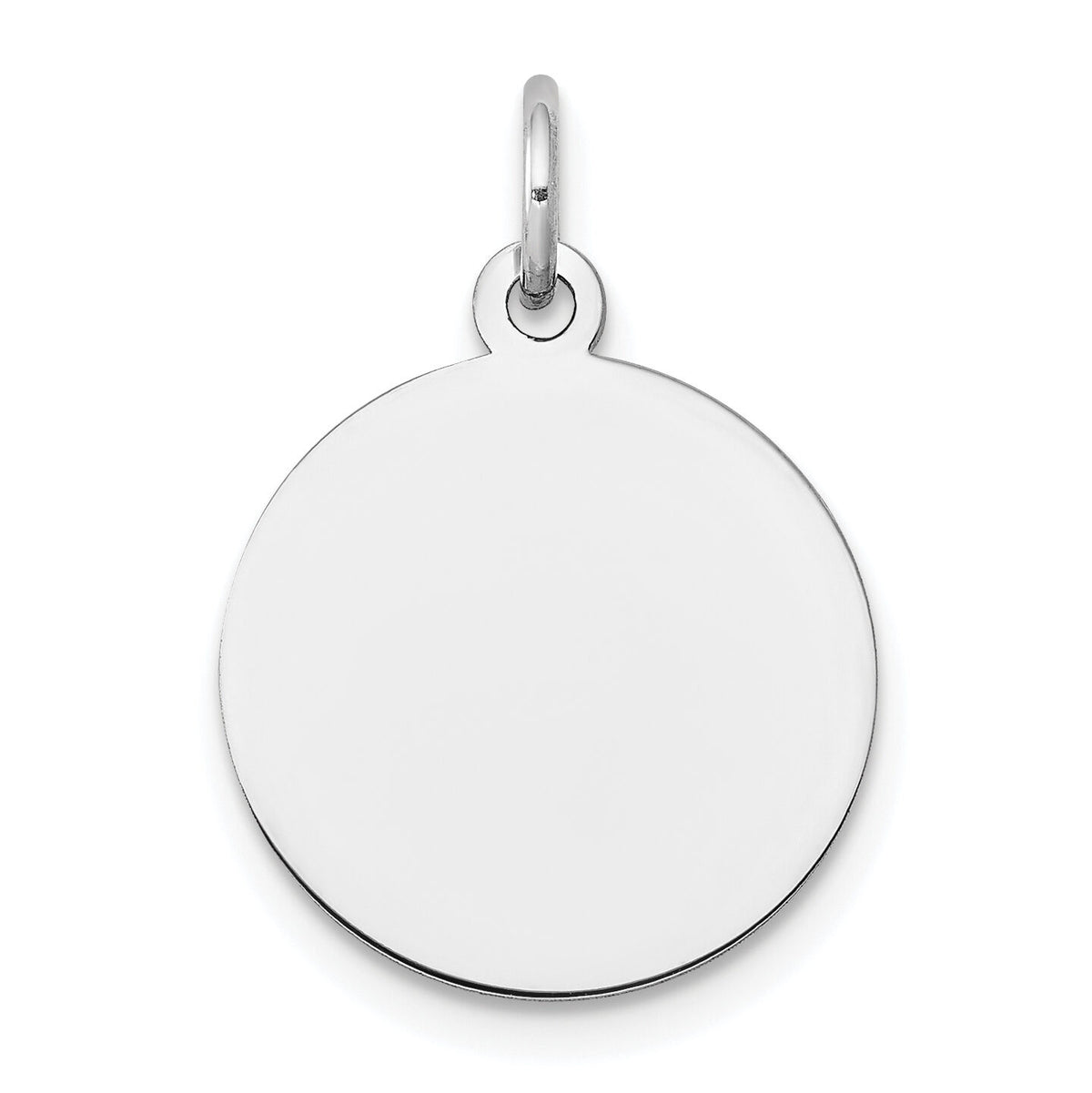 14k White Gold Plain .013 Gauge Circular Engravable Disc Charm-XWM605/13