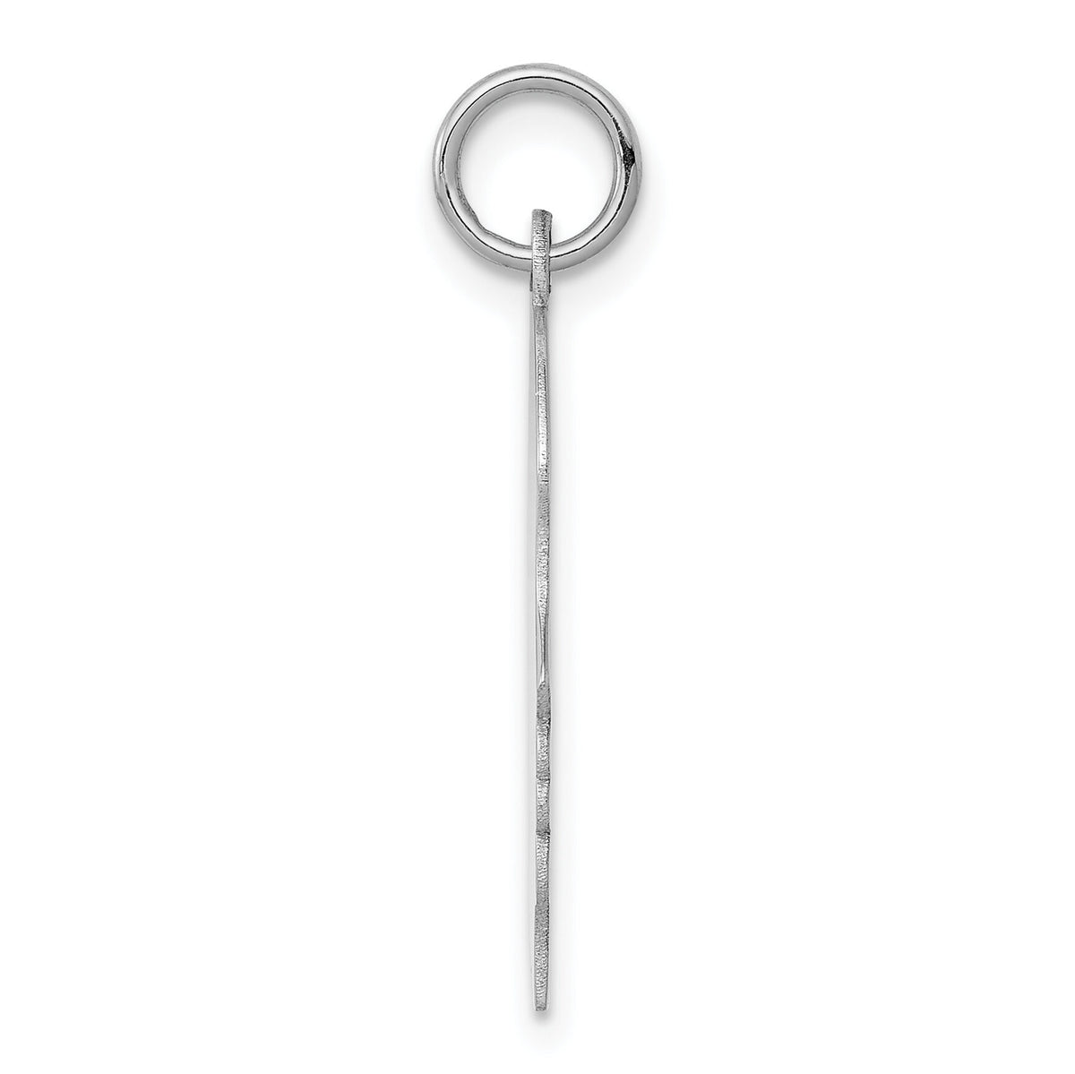 14k White Plain Medium.011 Depth Facing Right Engravable Girl Charm-XWM60/11