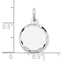 14k White Gold Etched .027 Gauge Engraveable Round Disc Charm-XWM616/27