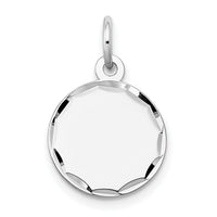 14k White Gold Etched .011 Gauge Engraveable Round Disc Charm-XWM616/11
