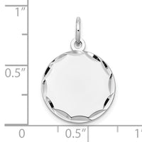 14k White Gold Etched .013 Gauge Engraveable Round Disc Charm-XWM617/13