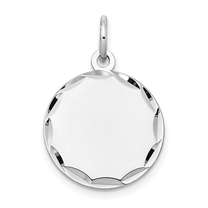 14k White Gold Etched .011 Gauge Engraveable Round Disc Charm-XWM617/11