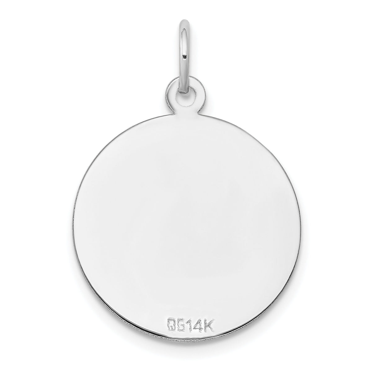 14k White Gold Etched .027 Gauge Engraveable Round Disc Charm-XWM618/27