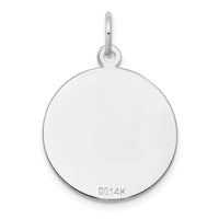 14k White Gold Etched .027 Gauge Engraveable Round Disc Charm-XWM618/27