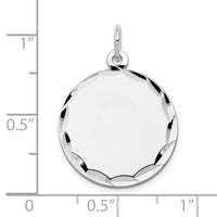 14k White Gold Etched .018 Gauge Engraveable Round Disc Charm-XWM618/18