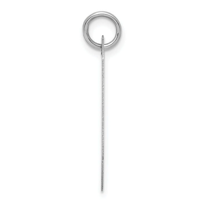 14k White Gold Plain .018 Gauge Engraveable Dog Tag Disc Charm-XWM619/18