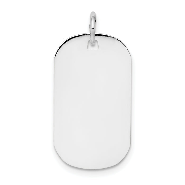 14k White Gold Plain .018 Gauge Engraveable Dog Tag Disc Charm-XWM619/18