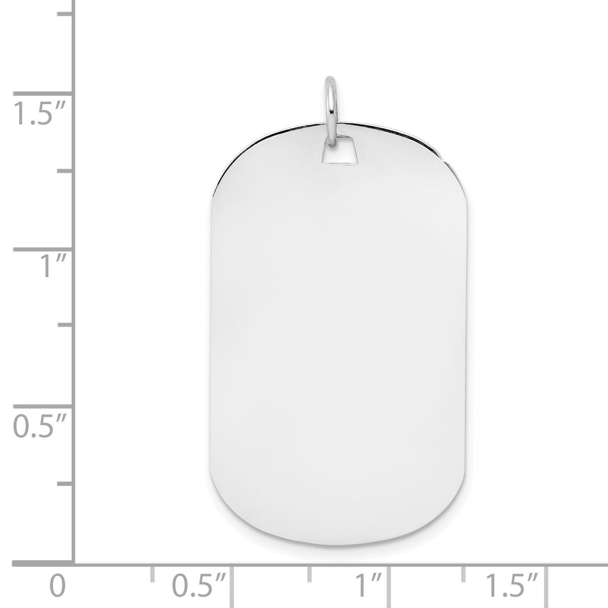 14k White Gold Plain .035 Gauge Engraveable Dog Tag Disc Charm-XWM621/35