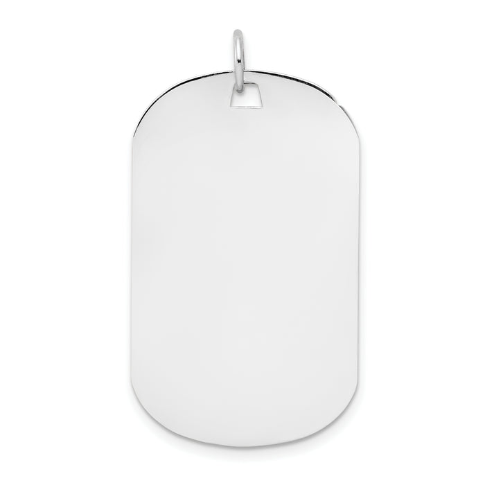 14k White Gold Plain .013 Gauge Engraveable Dog Tag Disc Charm-XWM621/13