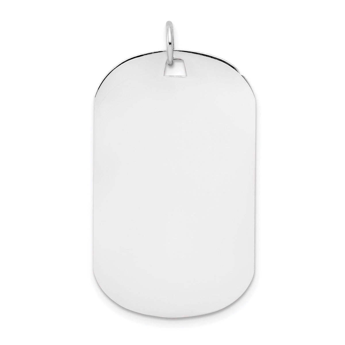 14k White Gold Plain .035 Gauge Engraveable Dog Tag Disc Charm-XWM621/35
