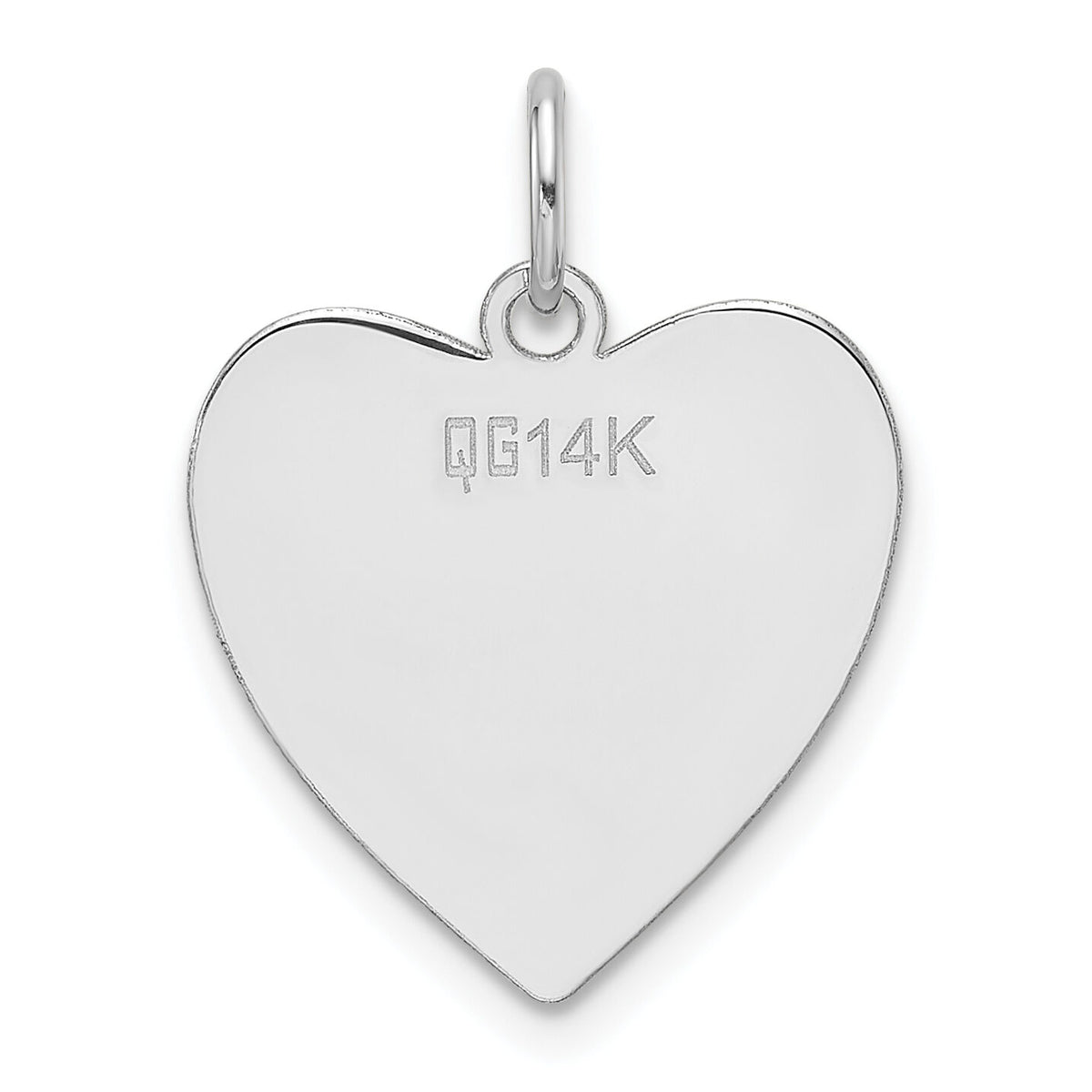 14k White Gold Plain .013 Gauge Engravable Heart Charm-XWM622/13