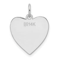 14k White Gold Plain .013 Gauge Engravable Heart Charm-XWM622/13