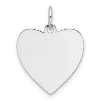 14k White Gold Plain .013 Gauge Engravable Heart Charm-XWM622/13