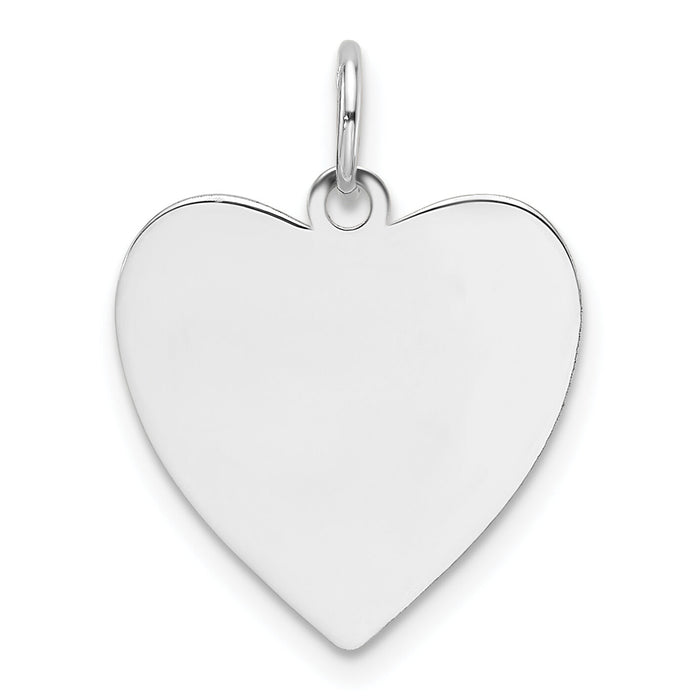 14k White Gold Plain .013 Gauge Engravable Heart Charm-XWM622/13