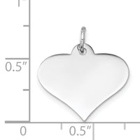 14k White Gold Plain .011 Gauge Engraveable Heart Disc Charm-XWM625/11