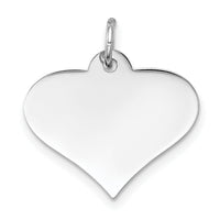 14k White Gold Plain .013 Gauge Engraveable Heart Disc Charm-XWM625/13