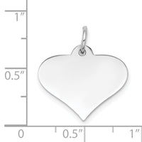 14k White Gold Plain .013 Gauge Engraveable Heart Disc Charm-XWM626/13