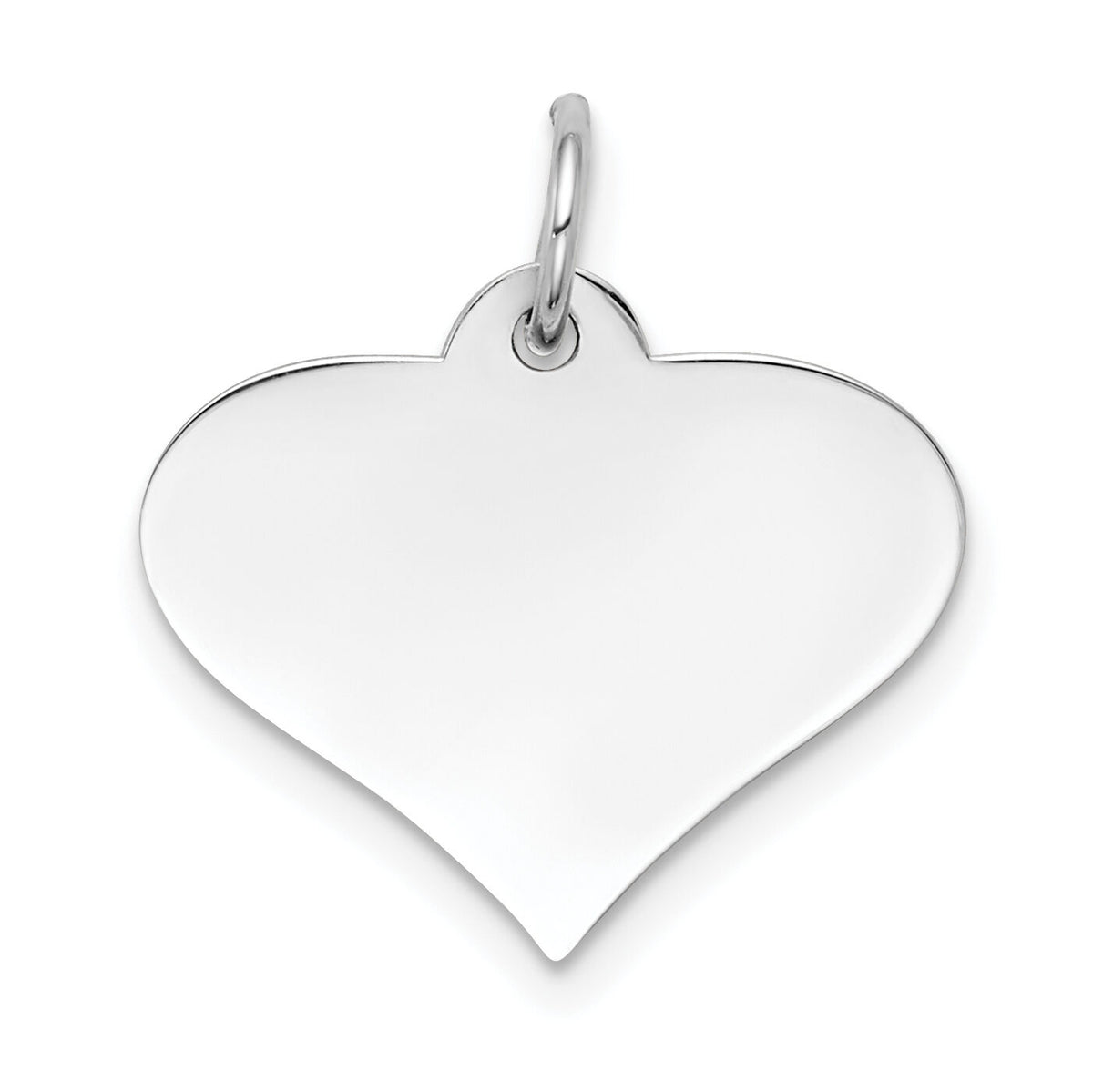 14k White Gold Plain .013 Gauge Engraveable Heart Disc Charm-XWM626/13