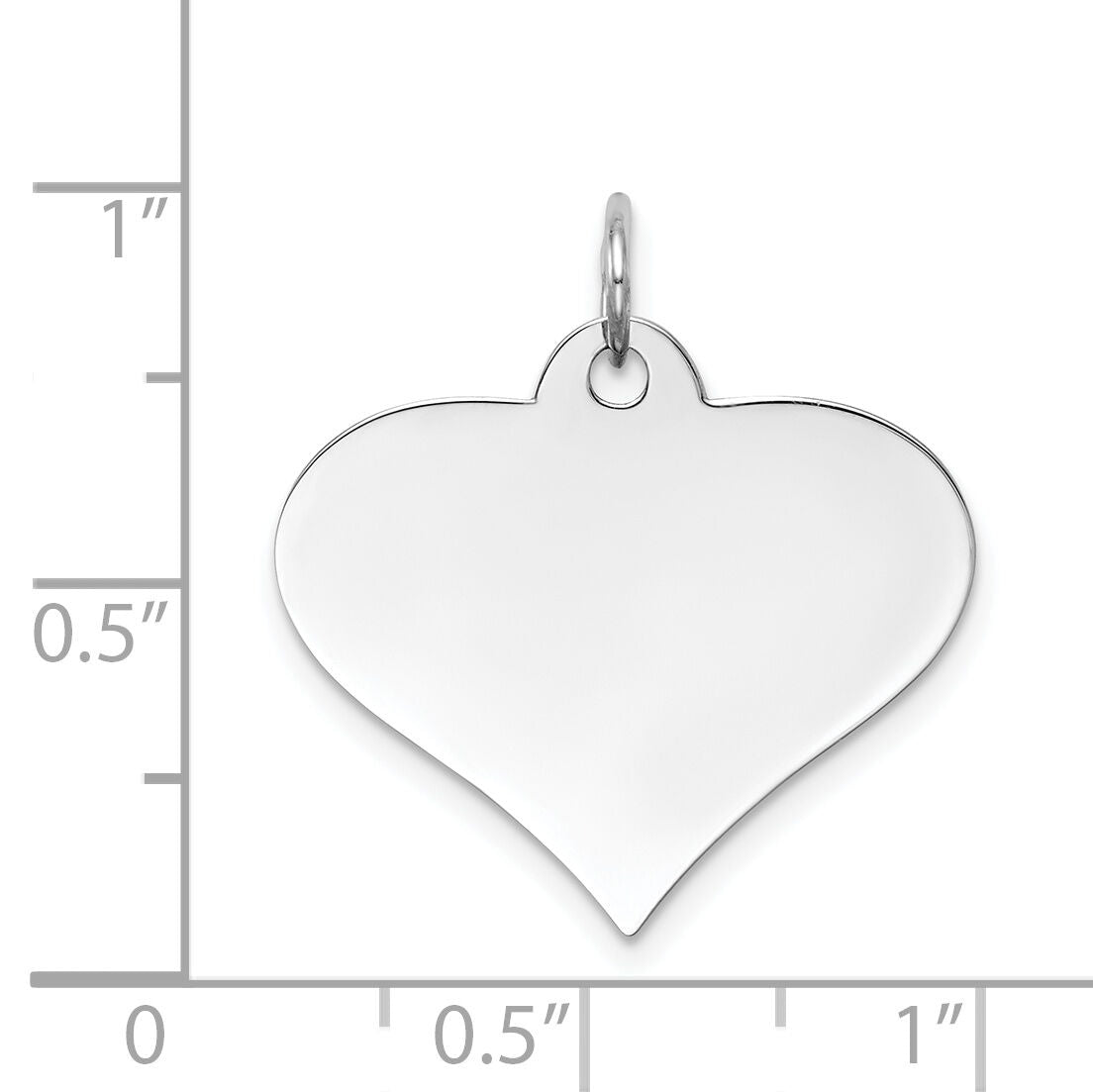 14k White Gold Plain .018 Gauge Engraveable Heart Disc Charm-XWM628/18