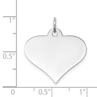 14k White Gold Plain .035 Gauge Engraveable Heart Disc Charm-XWM628/35