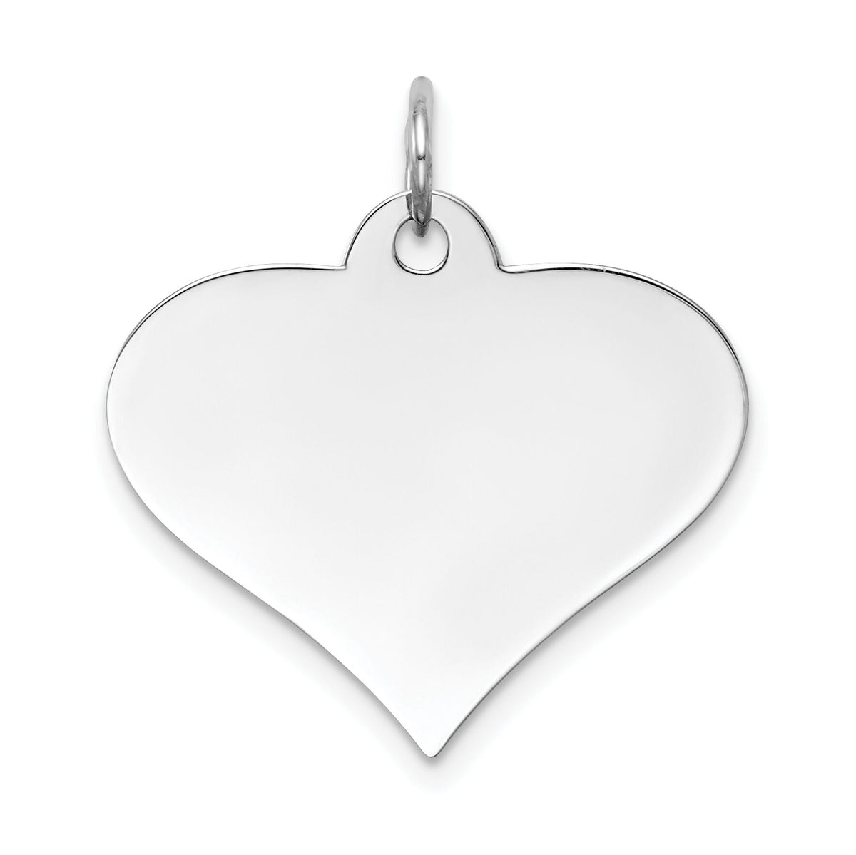 14k White Gold Plain .035 Gauge Engraveable Heart Disc Charm-XWM628/35