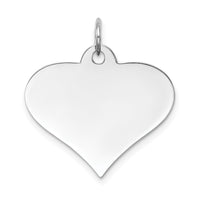 14k White Gold Plain .027 Gauge Engraveable Heart Disc Charm-XWM628/27