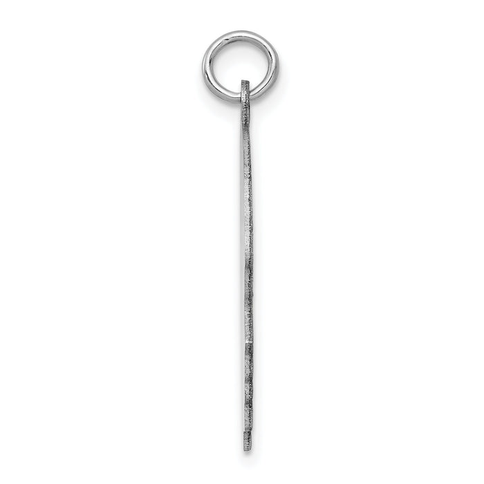 14k White Plain Large.013 Depth Facing Right Engravable Boy Charm-XWM65/13
