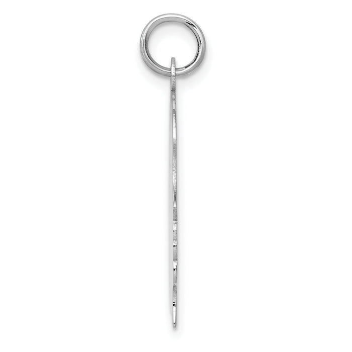 14k White Plain Large.011 Depth Facing Right Engravable Girl Charm-XWM66/11