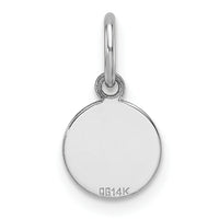 14k White Gold Plain .013 Gauge Round Engravable Disc Charm-XWM673/13