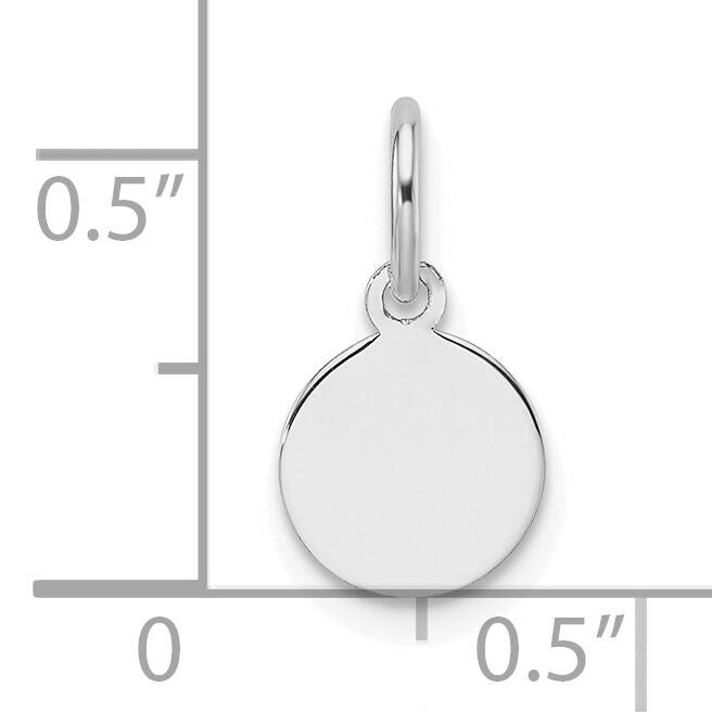 14k White Gold Plain .013 Gauge Round Engravable Disc Charm-XWM673/13
