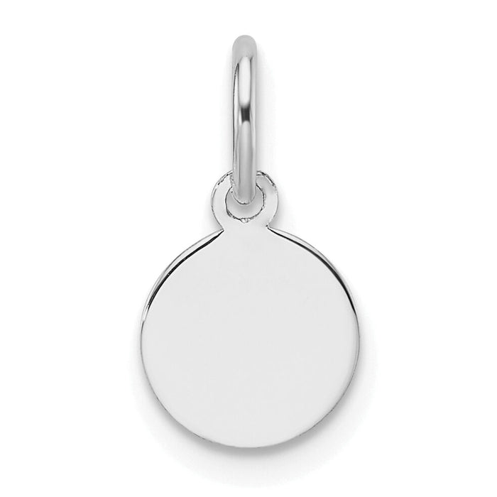 14k White Gold Plain .009 Gauge Round Engravable Disc Charm-XWM673/09
