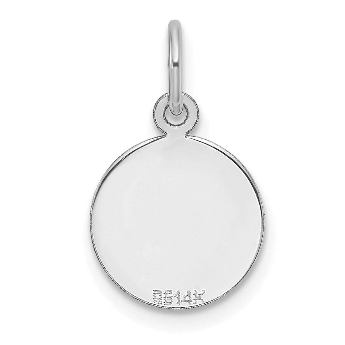 14k White Gold Plain .013 Gauge Round Engravable Disc Charm-XWM674/13