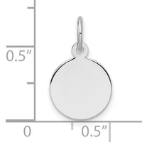 14k White Gold Plain .027 Gauge Round Engravable Disc Charm-XWM674/27