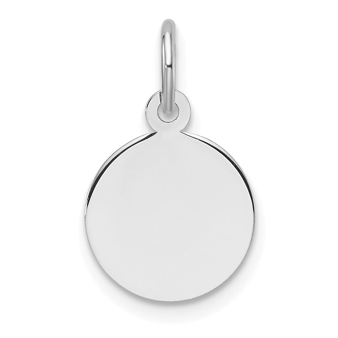 14k White Gold Plain .027 Gauge Round Engravable Disc Charm-XWM674/27