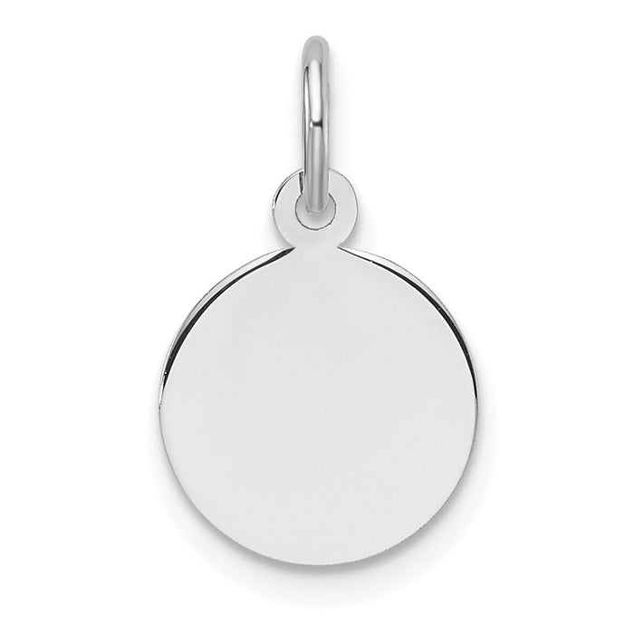 14k White Gold Plain .027 Gauge Round Engravable Disc Charm-XWM674/27