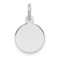 14k White Gold Plain .011 Gauge Round Engravable Disc Charm-XWM674/11