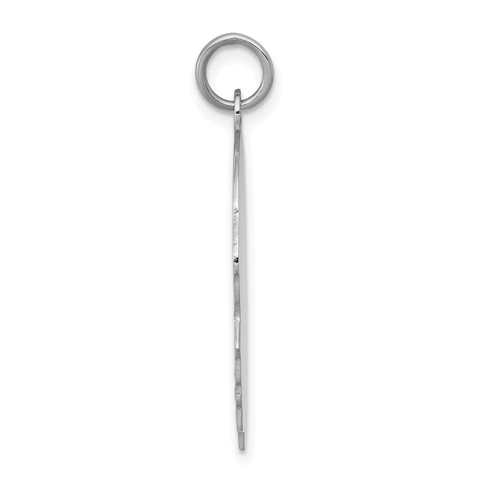 14k White Plain Large.018 Depth Facing Left Engravable Boy Charm-XWM67/18