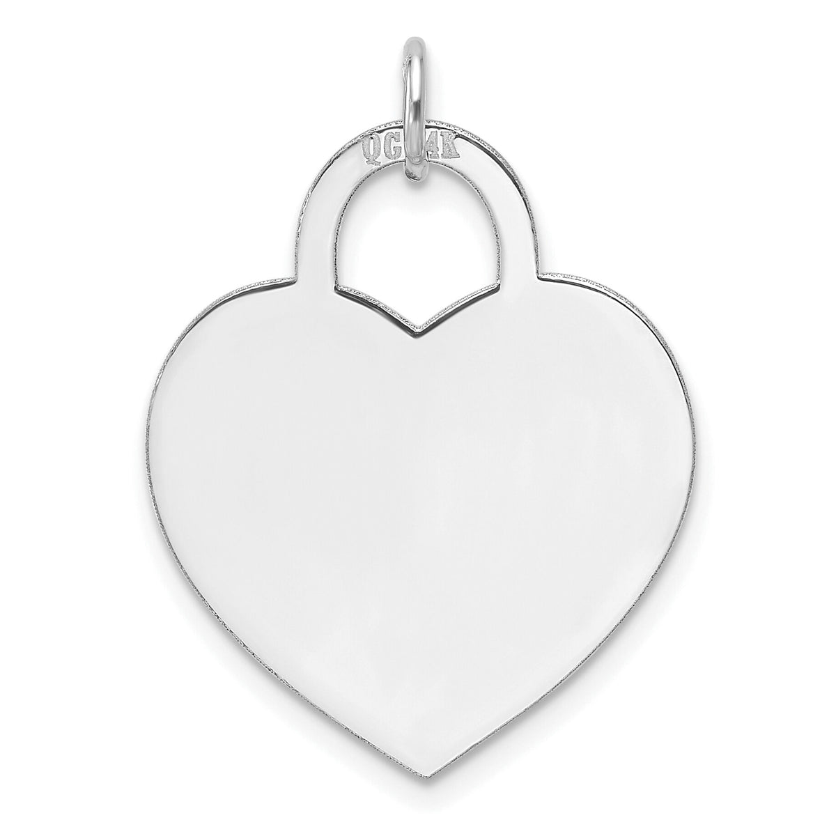 14k White Gold Large Engravable Heart-XWM690/13