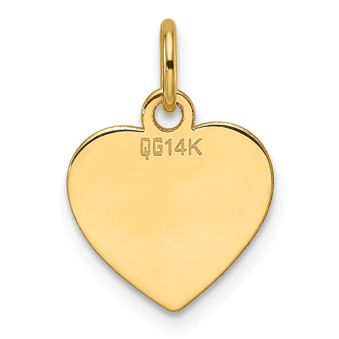 14k White Gold Plain .013 Gauge Engravable Heart Charm-XWM695/13