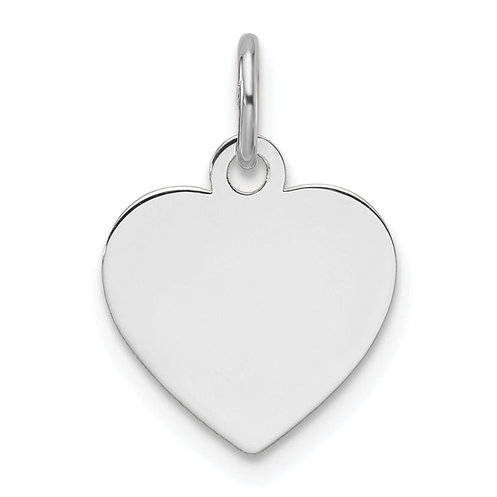 14k White Gold Plain .018 Gauge Engravable Heart Charm-XWM695/18