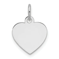 14k White Gold Plain .013 Gauge Engravable Heart Charm-XWM695/13