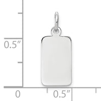 14k White Gold Plain .011 Gauge Rectangular Engravable Charm-XWM95/11