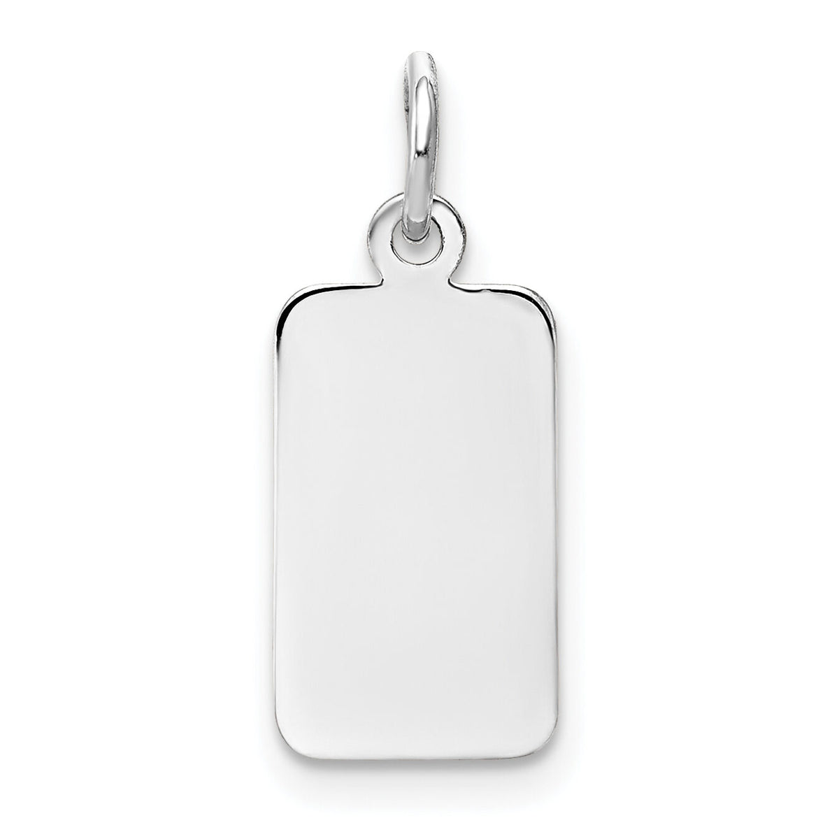 14k White Gold Plain .011 Gauge Rectangular Engravable Charm-XWM95/11