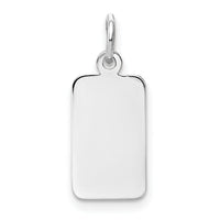 14k White Gold Plain .011 Gauge Rectangular Engravable Charm-XWM95/11