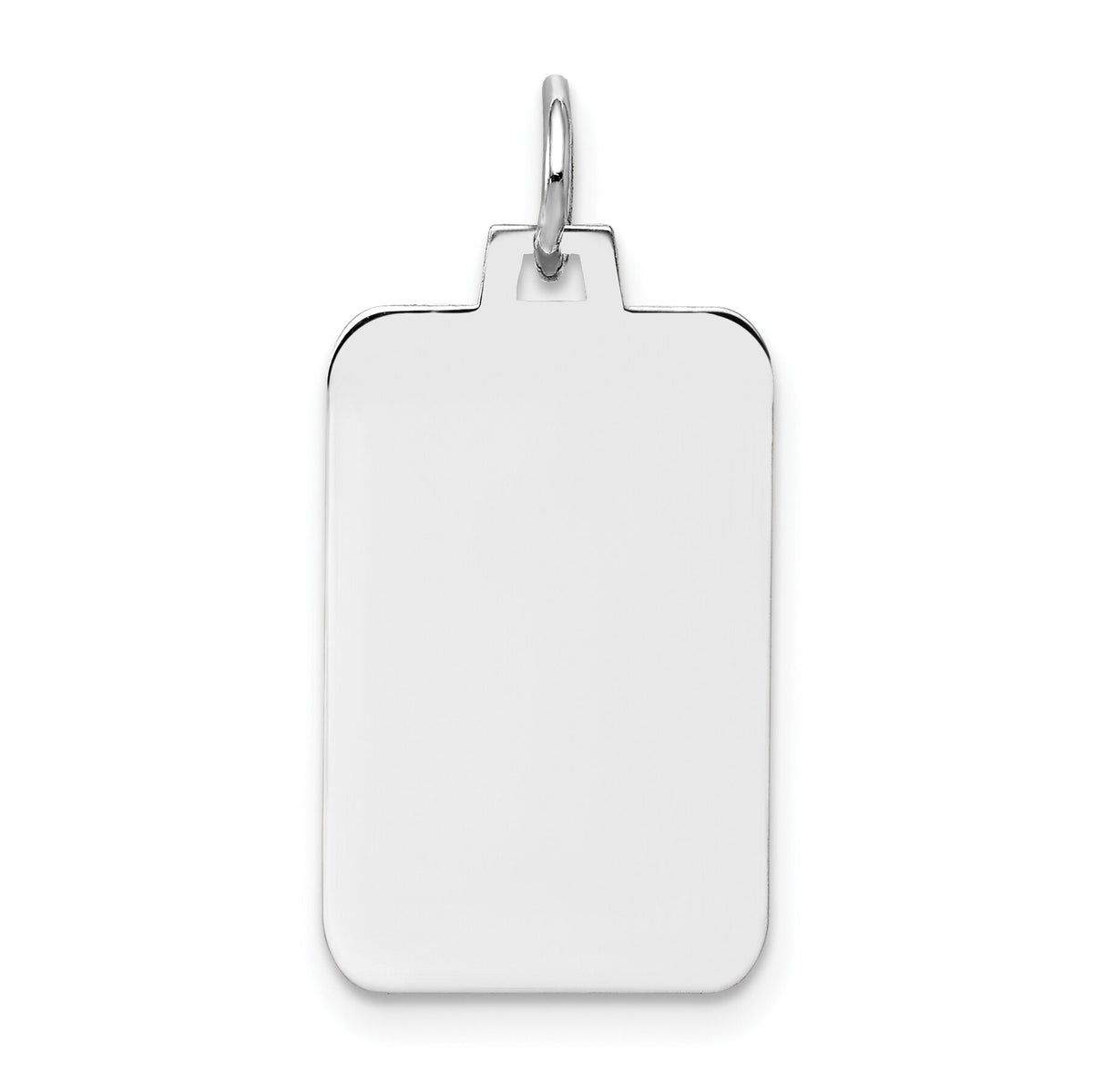 14k White Gold Plain .018 Gauge Rectangular Engravable Charm-XWM96/18