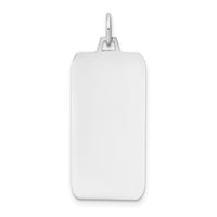 14k White Gold Plain .011 Gauge Rectangular Engravable Charm-XWM97/11