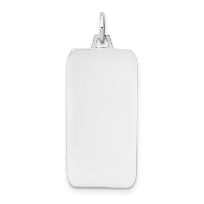 14k White Gold Plain .018 Gauge Rectangular Engravable Dog Tag-XWM97/18