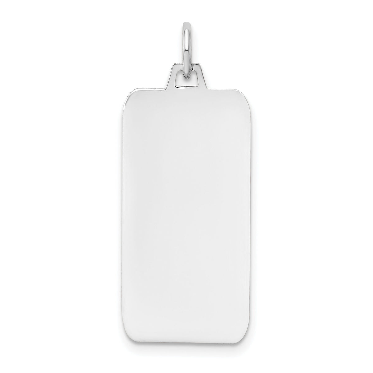 14k White Gold Plain .027 Gauge Rectangular Engravable Dog Tag-XWM97/27