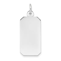 14k White Gold Plain .013 Gauge Rectangular Engravable Charm-XWM98/13