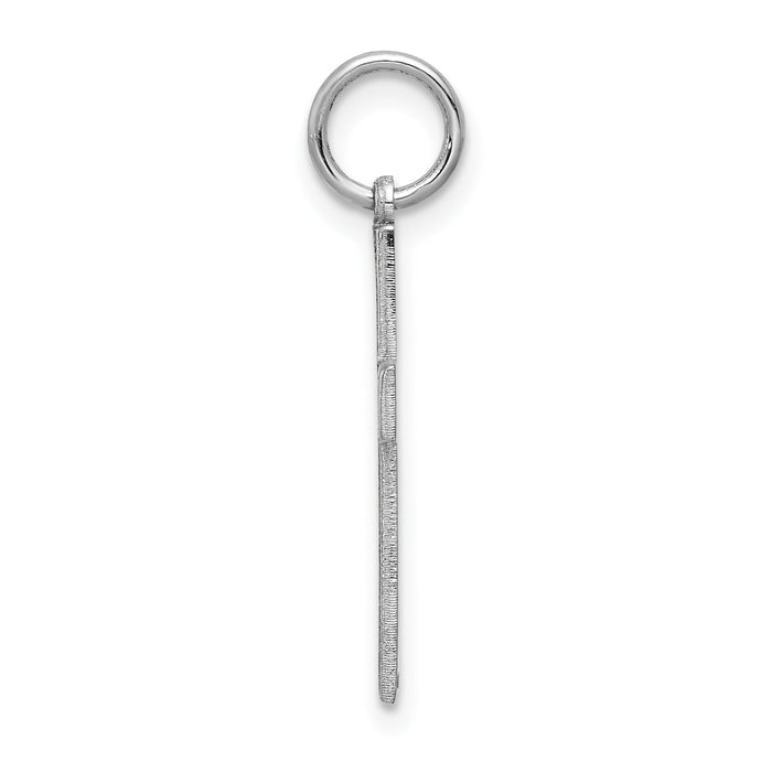 14k White Gold Solid Laser Etched Cross Pendant-XWR1